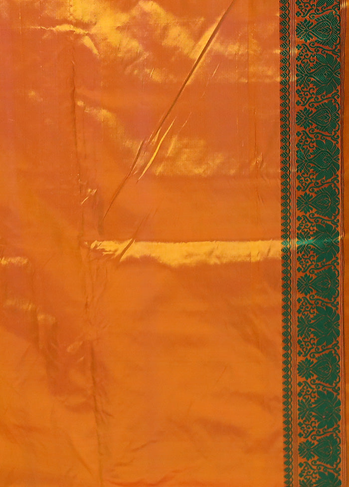 Yellow Handloom Assam Pure Silk Saree With Blouse Piece