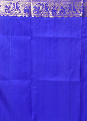 Blue Handloom Baluchari Pure Silk Saree With Blouse Piece