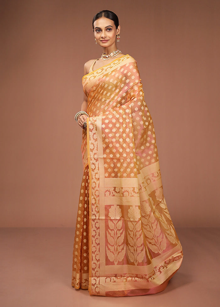 Pink Tissue Silk Saree With Blouse Piece