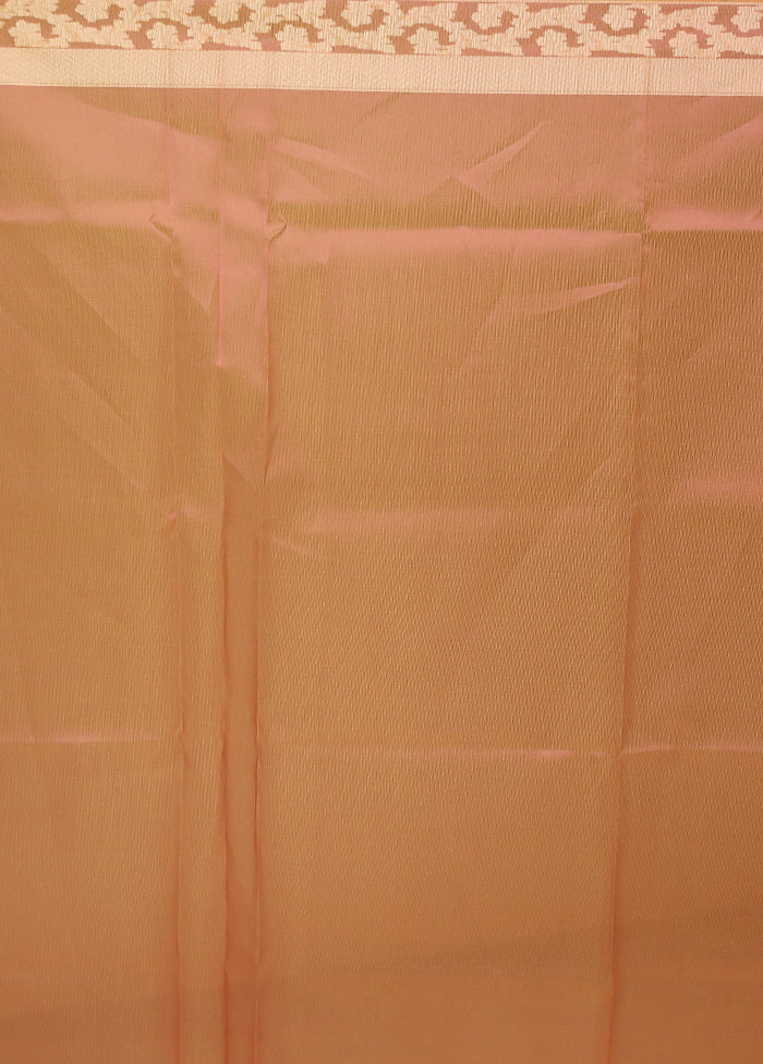 Pink Tissue Silk Saree With Blouse Piece