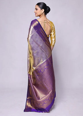 Purple Dupion Silk Saree With Blouse Piece