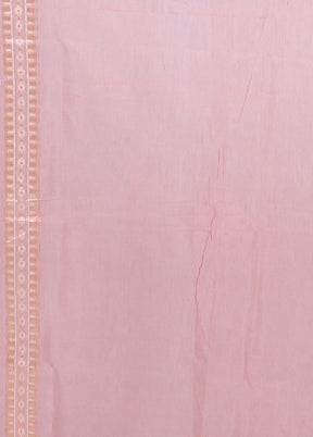 Peach Kora Silk Saree With Blouse Piece