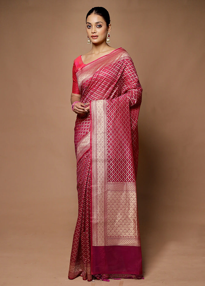 Purple Kora Silk Saree With Blouse Piece