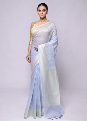 Grey Kora Silk Saree With Blouse Piece