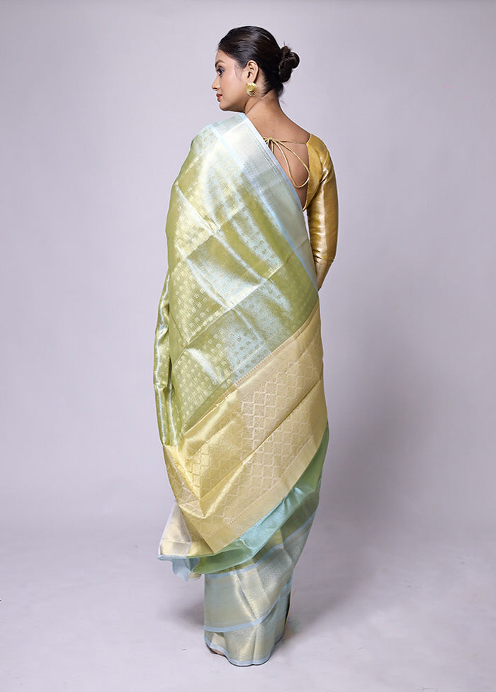 Green Tissue Silk Saree With Blouse Piece