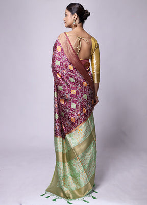 Pink Dupion Silk Saree With Blouse Piece