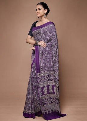 Wine Pure Modal Silk Saree Without Blouse Piece