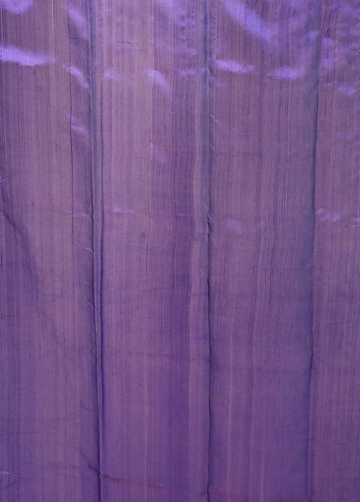 Purple Handloom Chanderi Pure Cotton Saree With Blouse Piece