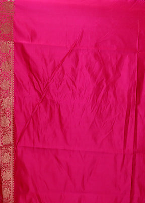 Wine Banarasi Silk Saree With Blouse Piece