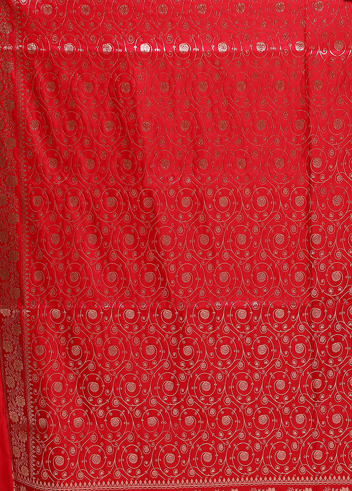 Pink Banarasi Silk Saree With Blouse Piece