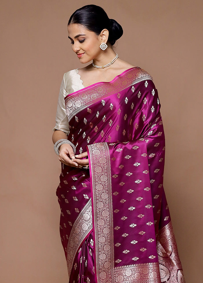 Pink Katan Silk Saree With Blouse Piece