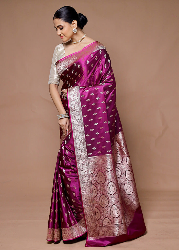 Pink Katan Silk Saree With Blouse Piece