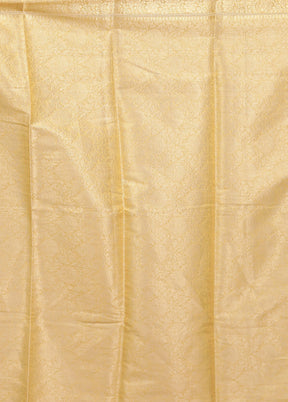 Yellow Kora Silk Saree With Blouse Piece