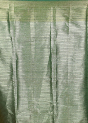 Green Dupion Silk Saree With Blouse Piece