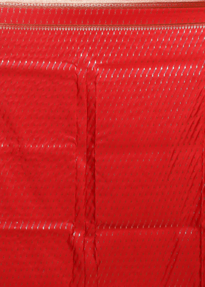 Maroon Banarasi Silk Saree With Blouse Piece