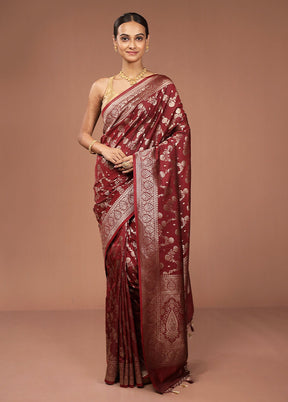 Purple Dupion Silk Saree With Blouse Piece