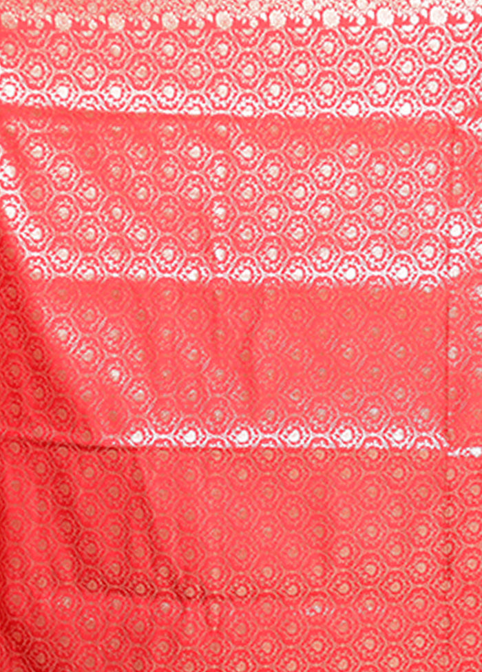 Red Banarasi Silk Saree With Blouse Piece