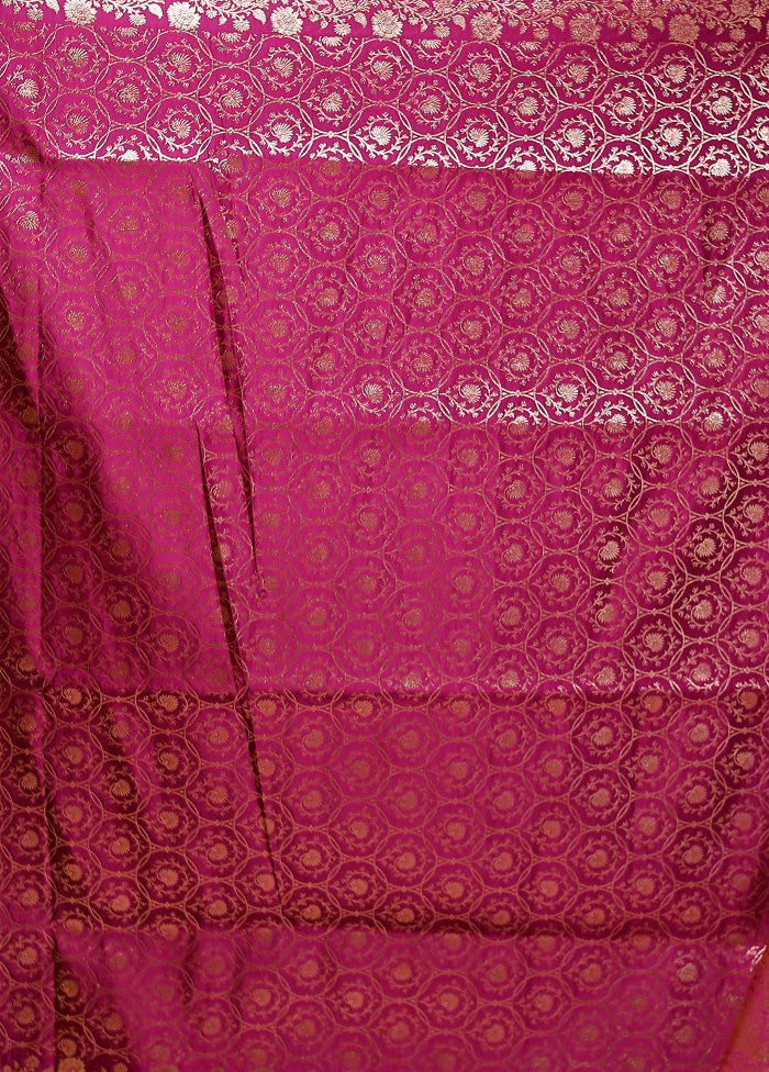 Purple Banarasi Silk Saree With Blouse Piece