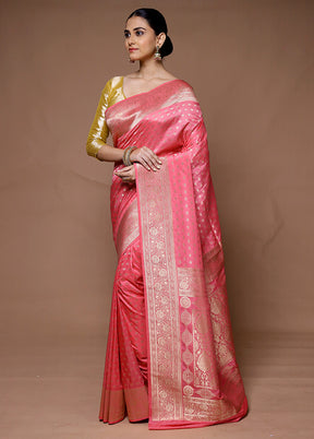 Pink Georgette Saree With Blouse Piece