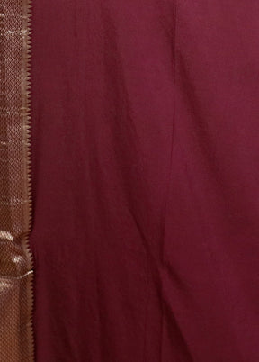 Maroon Georgette Saree With Blouse Piece