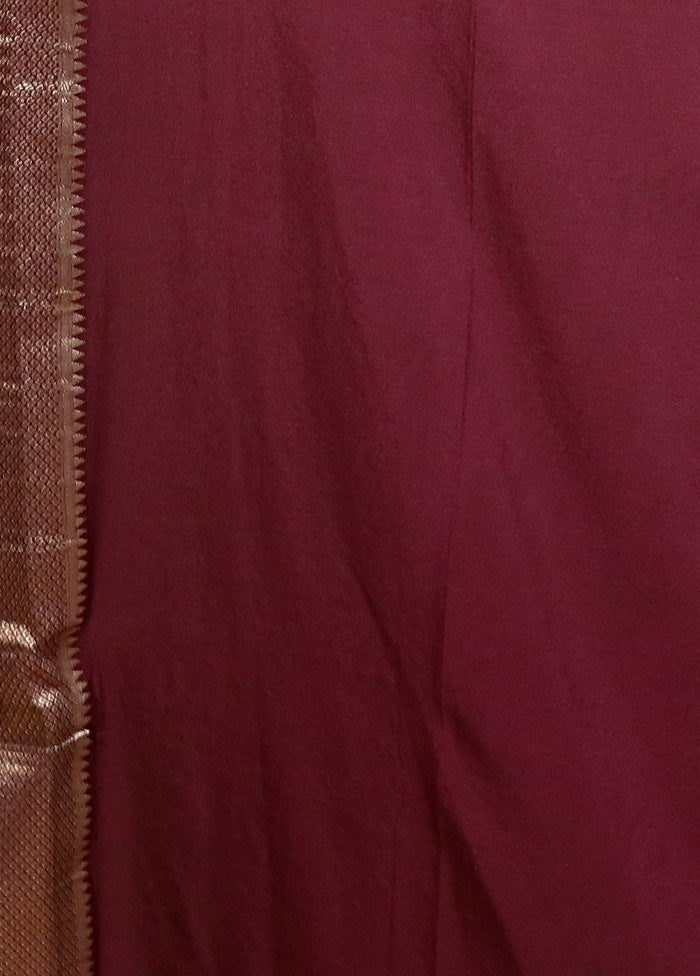 Maroon Georgette Saree With Blouse Piece