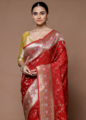 Red Georgette Saree With Blouse Piece