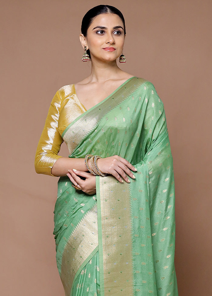 Green Georgette Saree With Blouse Piece