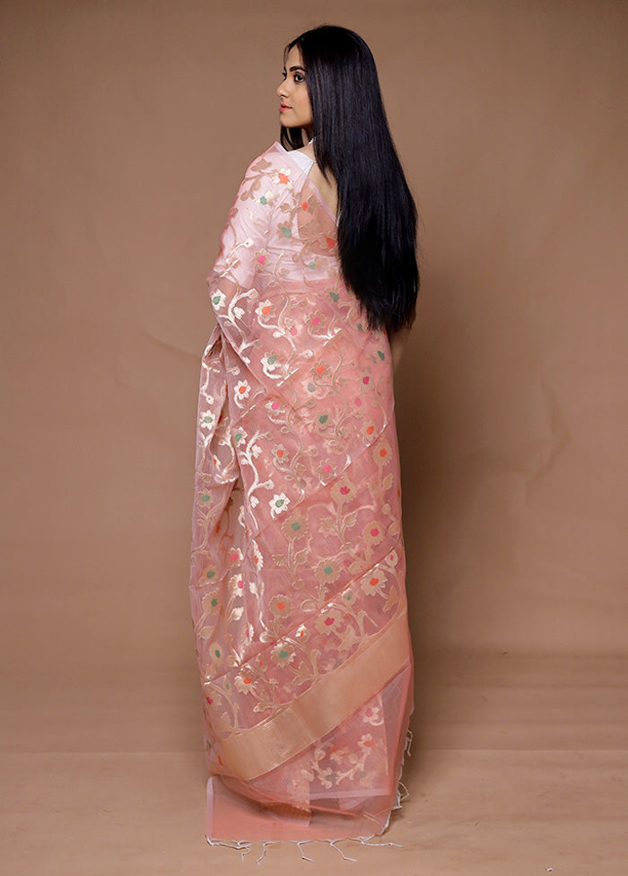 Pink Organza Saree With Blouse Piece