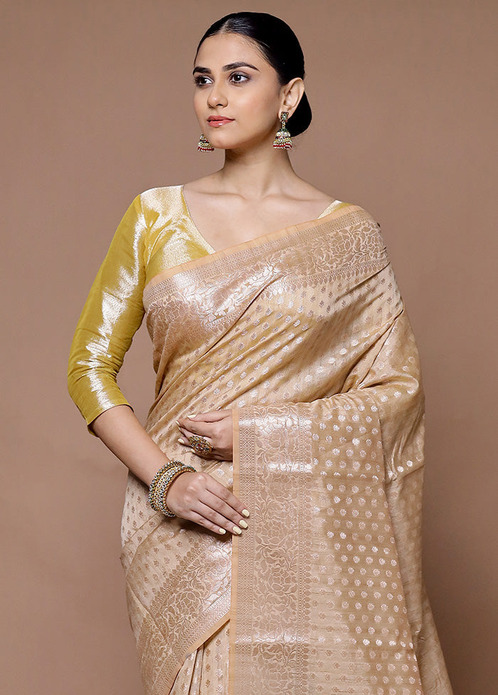 Golden Kora Silk Saree With Blouse Piece