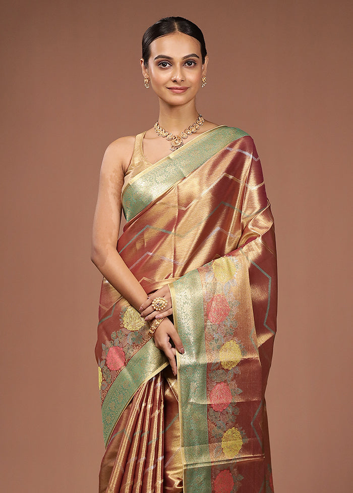 Gold Tissue Silk Saree With Blouse Piece