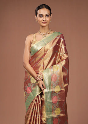 Gold Tissue Silk Saree With Blouse Piece