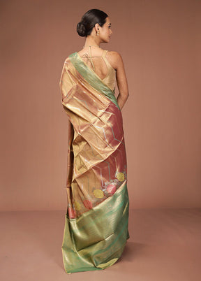 Gold Tissue Silk Saree With Blouse Piece