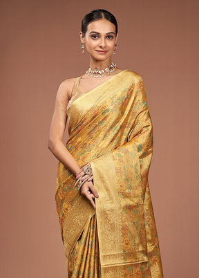 Gold Tissue Silk Saree With Blouse Piece