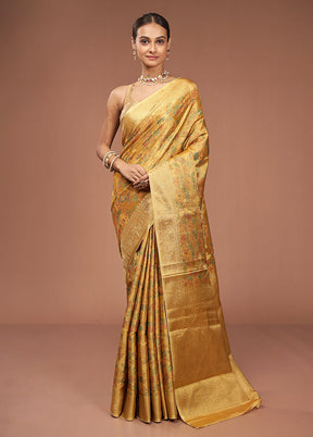 Gold Tissue Silk Saree With Blouse Piece