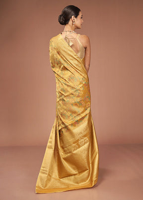 Gold Tissue Silk Saree With Blouse Piece