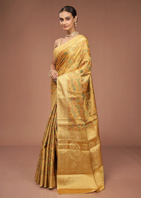 Gold Tissue Silk Saree With Blouse Piece