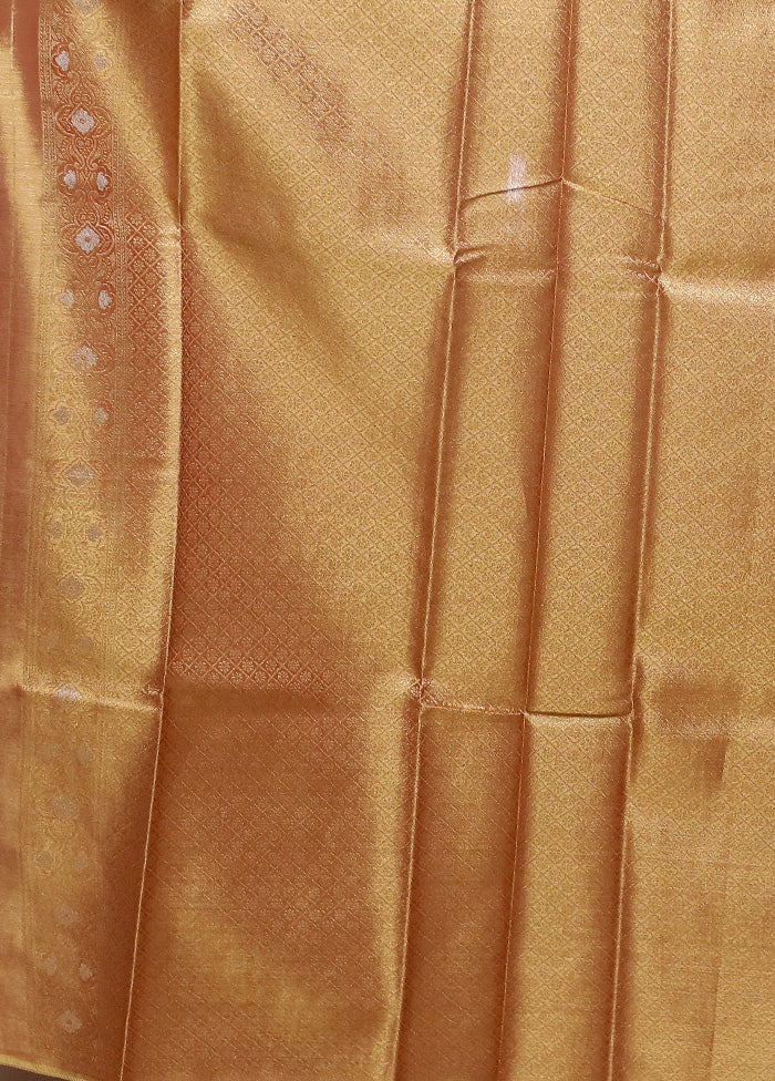 Golden Tissue Silk Saree With Blouse Piece