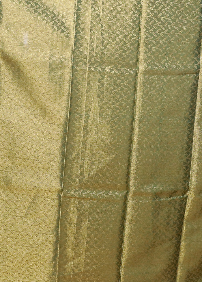 Green Tissue Silk Saree With Blouse Piece