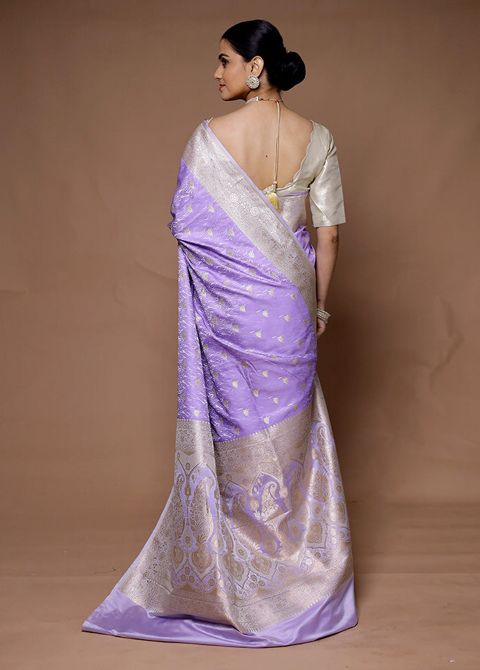 Purple Katan Silk Saree With Blouse Piece