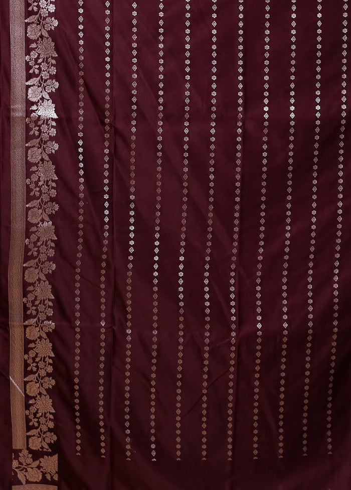 Wine Katan Silk Saree With Blouse Piece