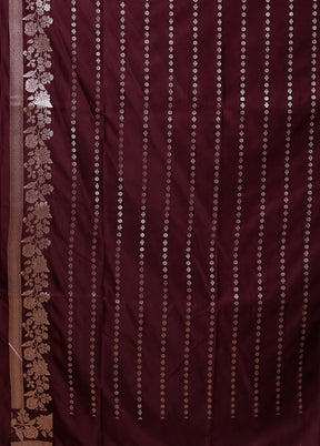 Wine Katan Silk Saree With Blouse Piece