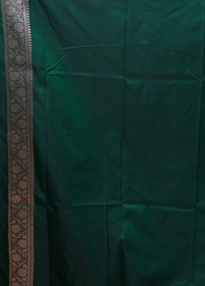 Green Katan Silk Saree With Blouse Piece