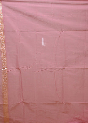 Pink Kora Silk Saree With Blouse Piece