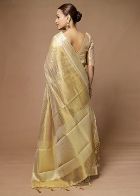 Golden Tissue Silk Saree With Blouse Piece