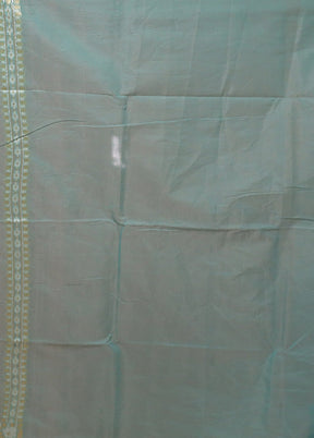 Blue Kora Silk Saree With Blouse Piece