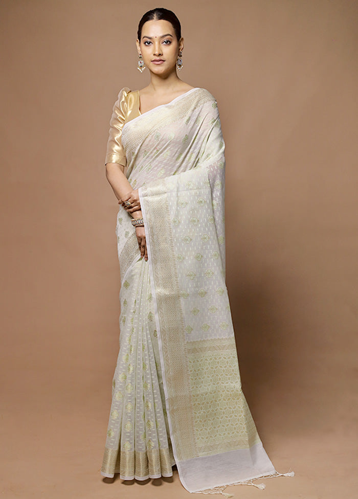 Grey Kora Silk Saree With Blouse Piece