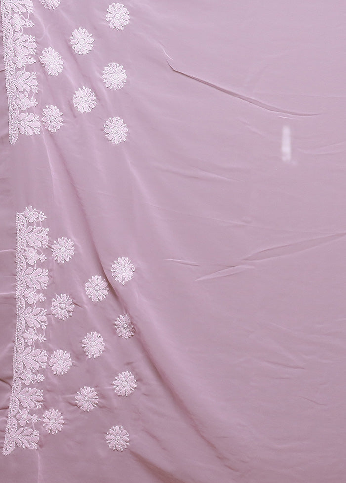 Purple Pure Cotton Saree With Blouse Piece