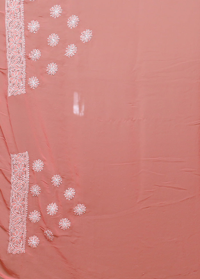 Pink Handloom Pure Cotton Saree With Blouse Piece