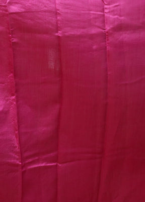 Pink Handloom Dupion Pure Silk Saree With Blouse Piece