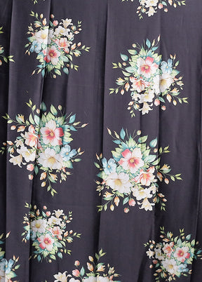 Grey Chiffon Silk Saree With Blouse Piece